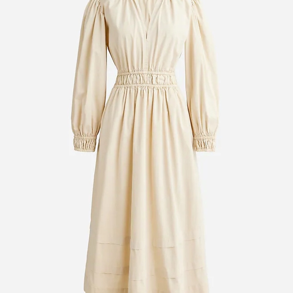 J. Crew Cream Smocked Sundress with Bishop Sleeves 20